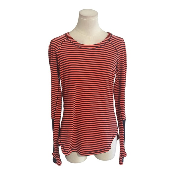 Lululemon First Base Reflective 8 10 Long Sleeve Inkwell Light Flare Striped Top - Picture 5 of 10